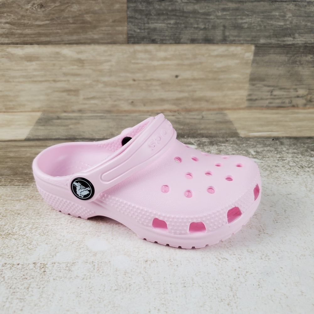 Crocs Classic Toddlers Clog Sz 8 C8 Pink Milk Medium Slingback Rubber Comfort